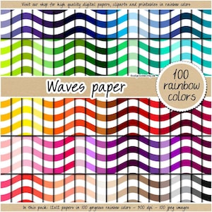 100 seamless wave digital paper rainbow chevron print nautical pattern blue sea life background commercial use clipart beach summer stickers