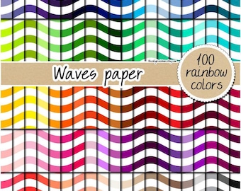 100 seamless wave digital paper rainbow chevron print nautical pattern blue sea life background commercial use clipart beach summer stickers