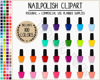 SALE 100 NAIL POLISH clipart Opi nail polish stickers makeup stickers rainbow nail polish graphics cosmetics clipart beauty salon clipart