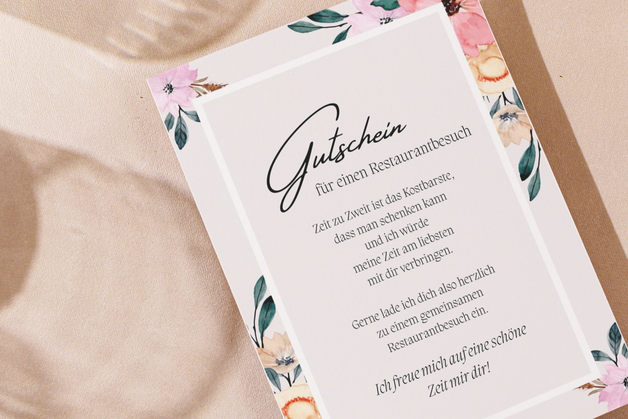 gutschein für ein essen vorlage