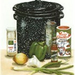 Gumbo Pot is an 8"x12" signed print of my original watercolor painting.  It is one of 3 of my Cajun Food Scenes available  for purchase.