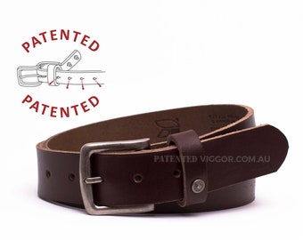 leather belt interchangeable buckle