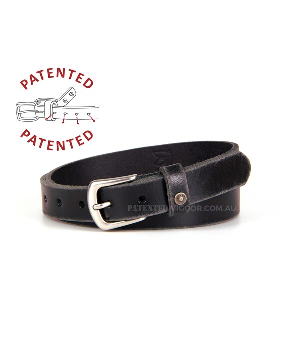Distressed Black Leather Belt 25mm (1 display picture 1
