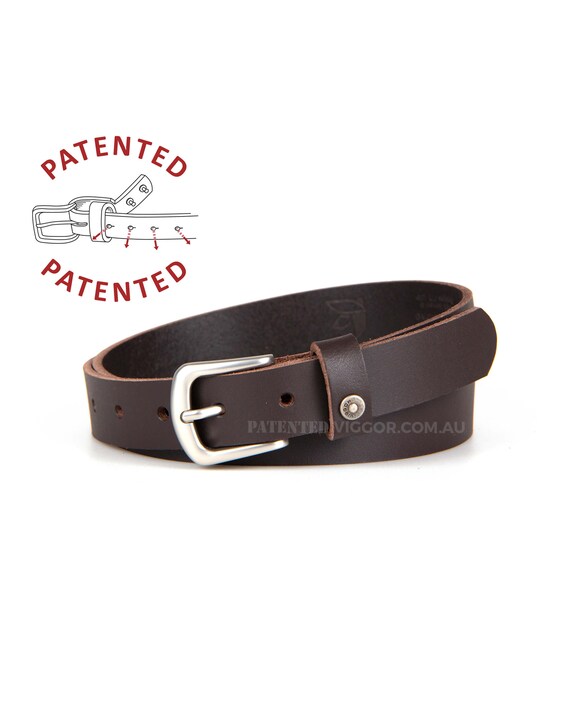 Matt Brown Leather Belt 25mm 1 Wide 