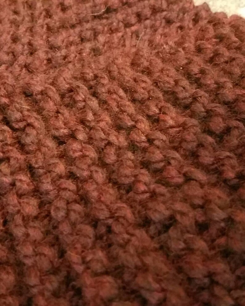 Burgundy Hand Knitted Cowel