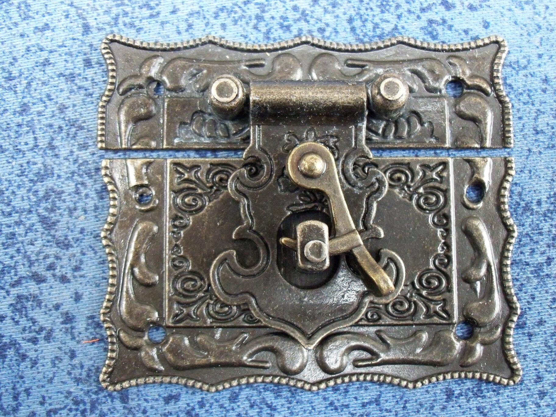 1pcs 58mm x 67mm metal latches for Box lock. color antique Etsy