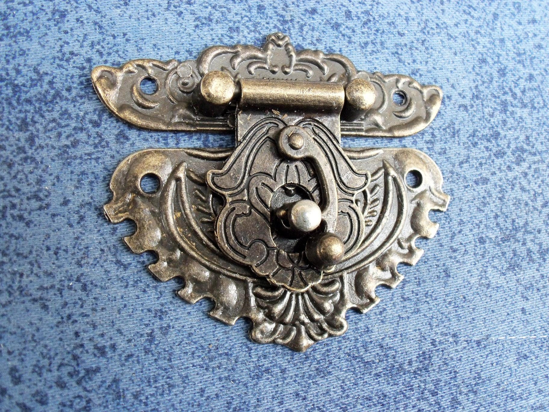 1pcs 59mm x 69mm metal latches for Box lock. Color antique Etsy