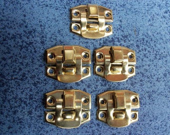 5 set metalen grendels van 24 mm x 20 mm voor kastslot kleur goud n26