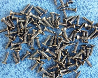 2.5mm x 8mm  pack of 100 small  tapping wood screws  color antique brass