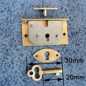 Miniature mortise lock 40mm x 22mm x 7mm  n124