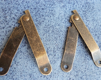 2 bisagras decorativas metálicas con limitador de 11 mm x 110 mm p17