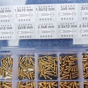 kit de parafusos de madeira de latão 30 peças de cada tipo n9