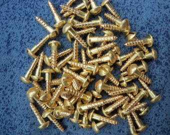 3x12 mm solid brass wood screws with slotted round head.