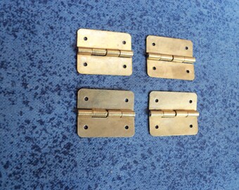 4 pcs   metal decorative hinges  20mm x 17mm dark gold color p13