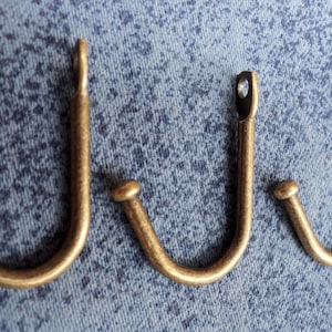 3pcs hanger hook for keys 35mm x 25mm  color antique brass  k19