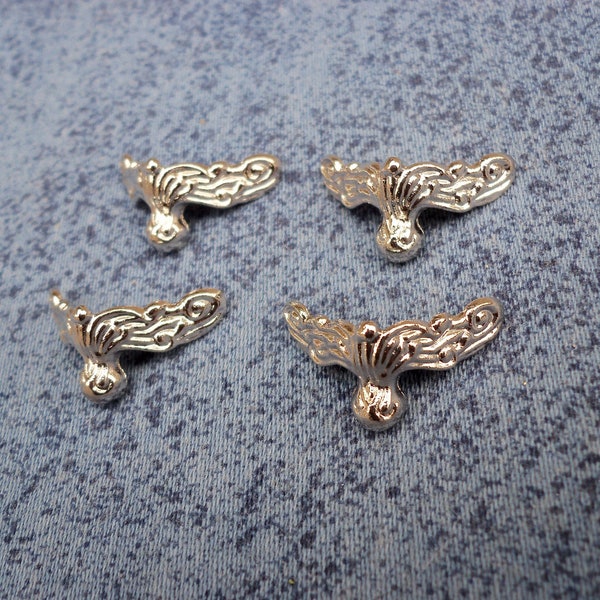 4pcs 25mm x 13mm, Legs Decorative for Box Making color silver.n69