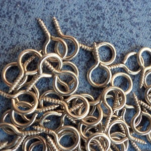 198pcs 15mm x 8mm bails tiny eye screws color silver e3
