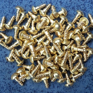 3x8 Mm Solid Brass Wood Screws With Slotted Round Head. - Etsy