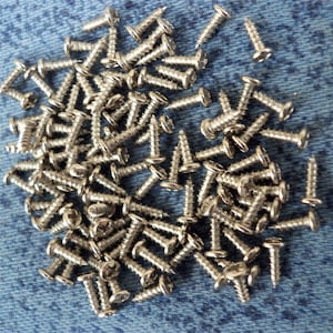 100 steel screws for wood with round head  color silver  1.5 mm x 4.5 mm