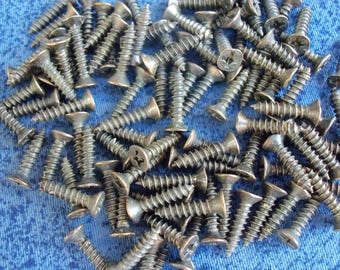 3mm x 15mm  pack of 100 small  tapping wood screws  color antique brass