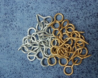 40pcs 10mm x 20mm bails tiny eye screws e16