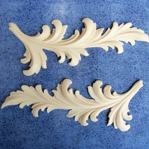 2pcs 175mm x 65mm  decorative applique furniture resin moulding LP20