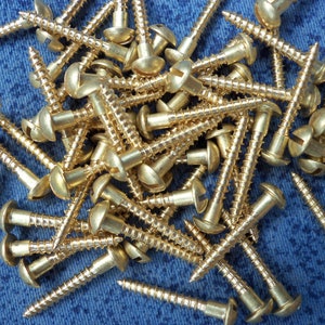 3x20 mm solid brass wood screws with slotted round head.