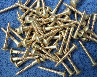 3x20 mm solid brass wood screws with slotted round head.