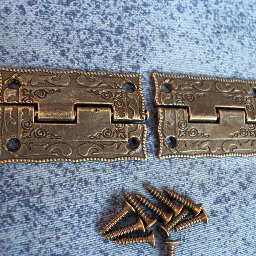 2 Pcs 36mm X 23mm Metal Hinges Jewelry Box Hinges Decorative Etsy