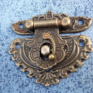 1pcs 48mm x 55mm metal latches for Box lock  color antique brass n6