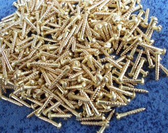 Miniature Hardware Parts Pack DIN 96  small 1,6x10 solid brass wood screws with slotted round head