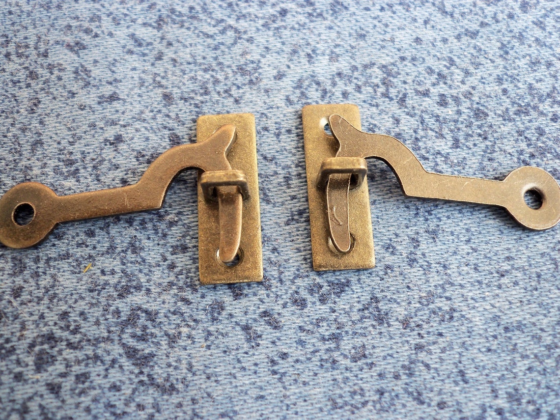 2 pcs steel hook latches of 35mm x 20mm metal latches for box Etsy