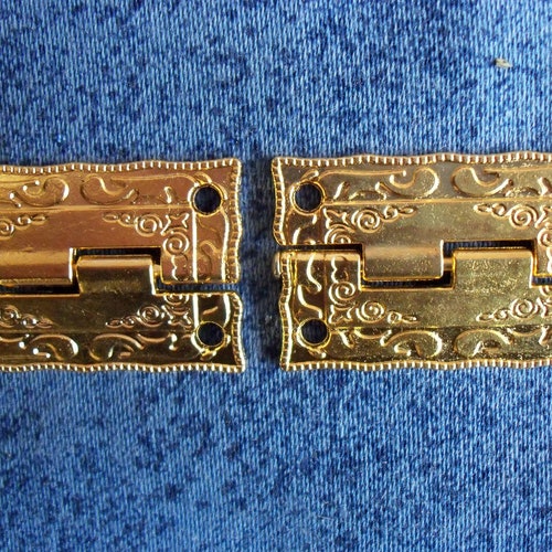 2 Pcs 36mm X 23mm Metal Hinges Jewelry Box Hinges Decorative Etsy