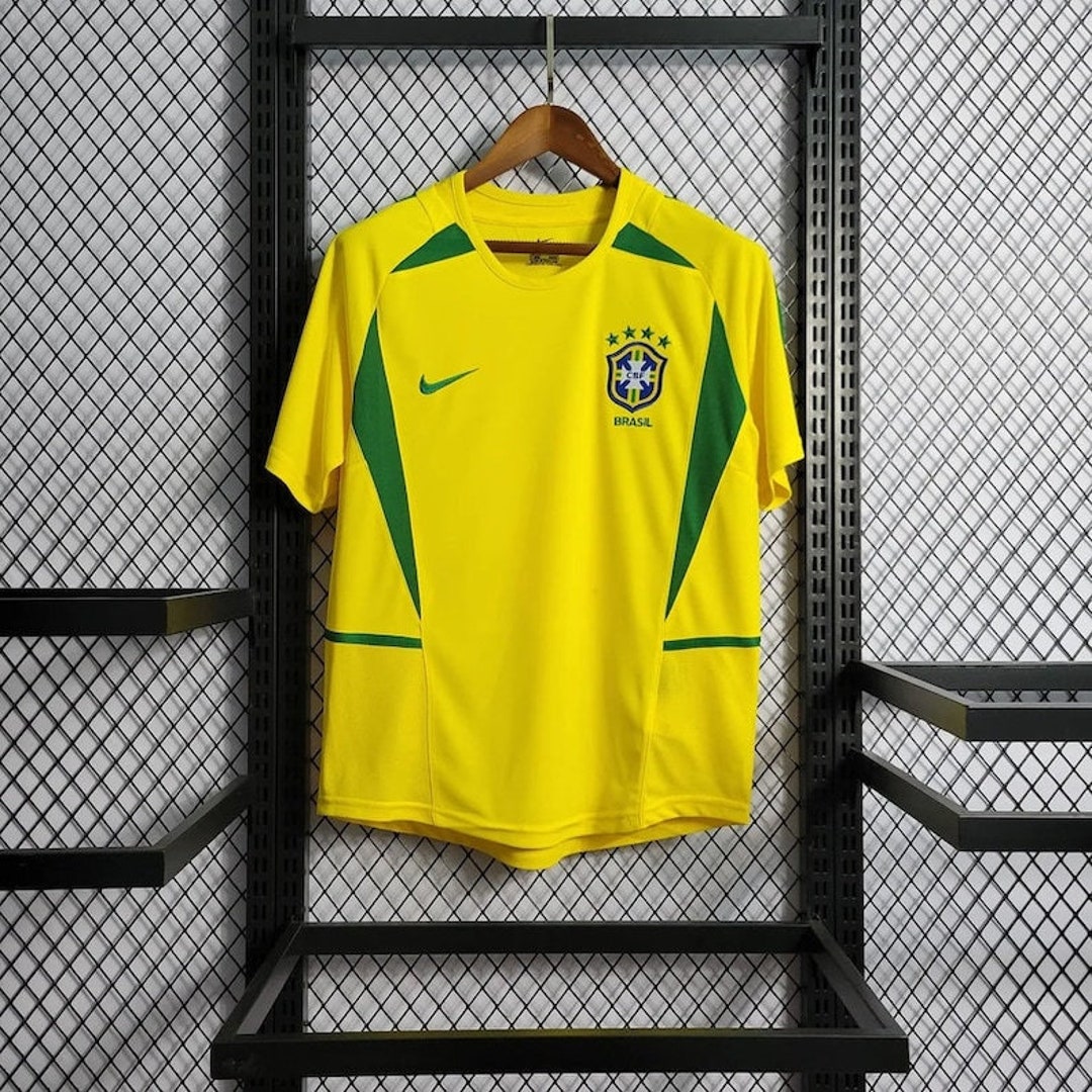 2002 R9 Jersey Retro Brazil 2002 Kids Adult World Cup Home Jersey Ronaldo 9 Ronaldo ...