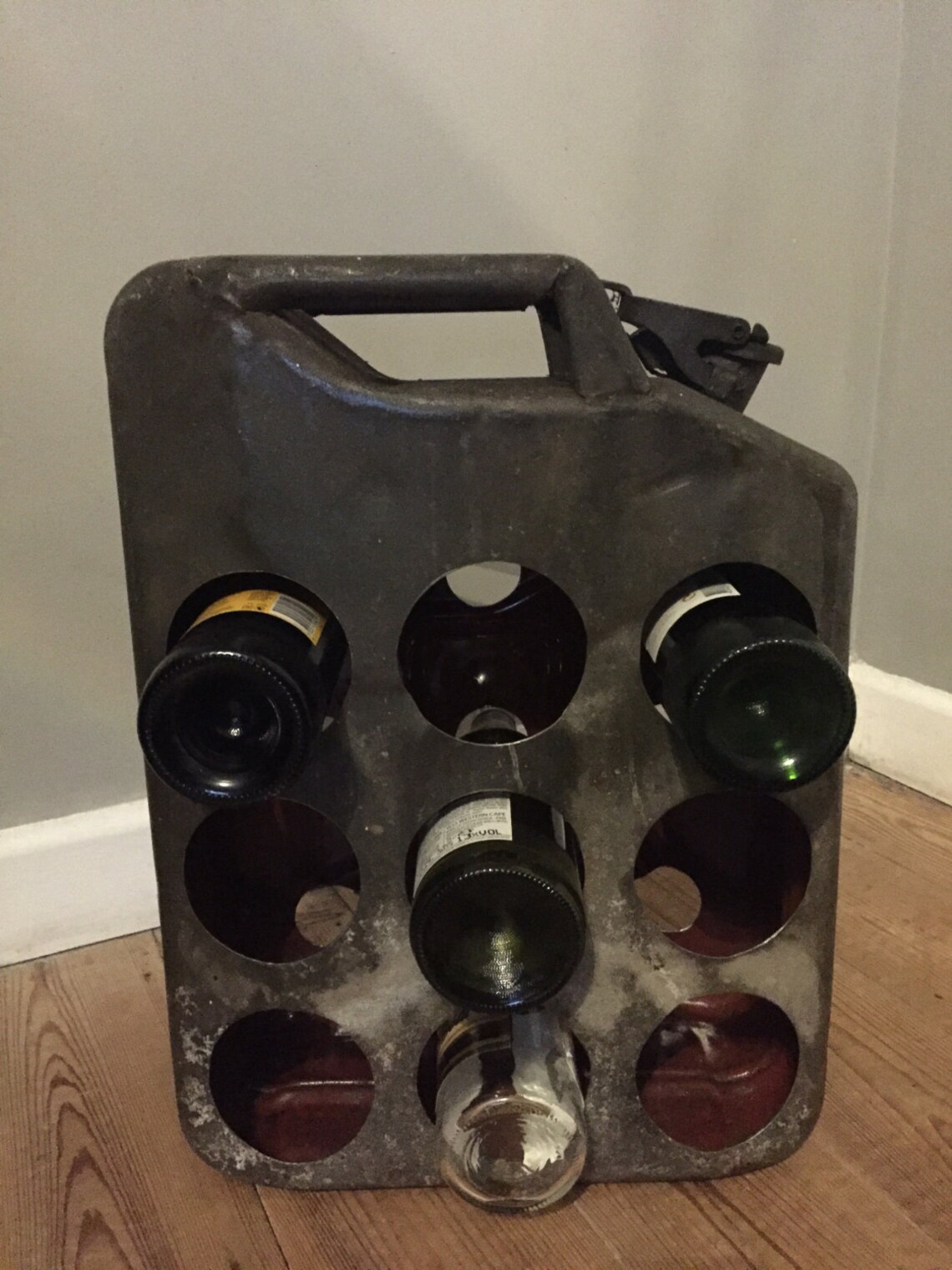 Upcycled Jerrycan Jerry can wine bottlr rack recycled man cave Etsy