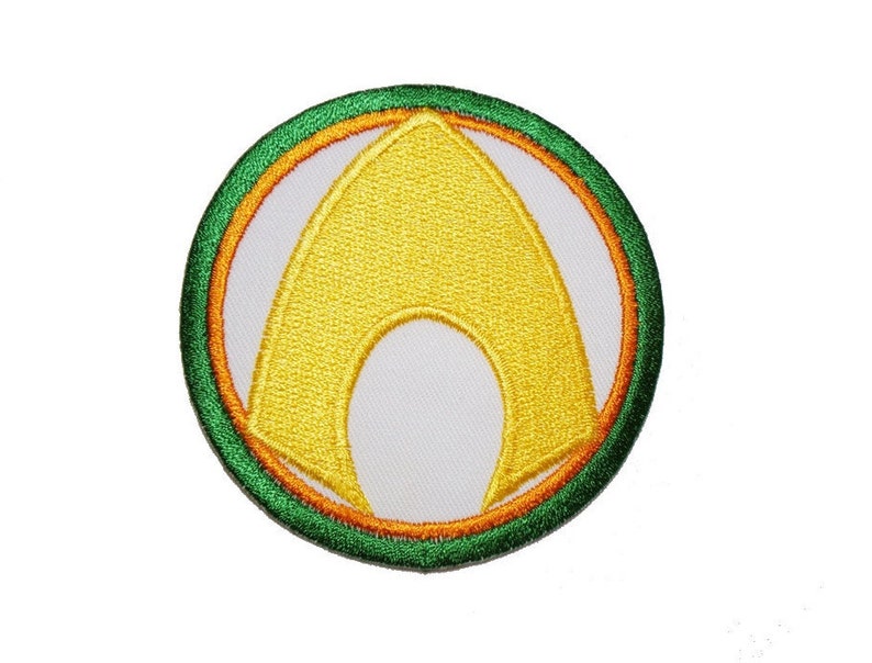 Aquaman Logo Iron On Sew On Embroidered Superhero Patch Etsy