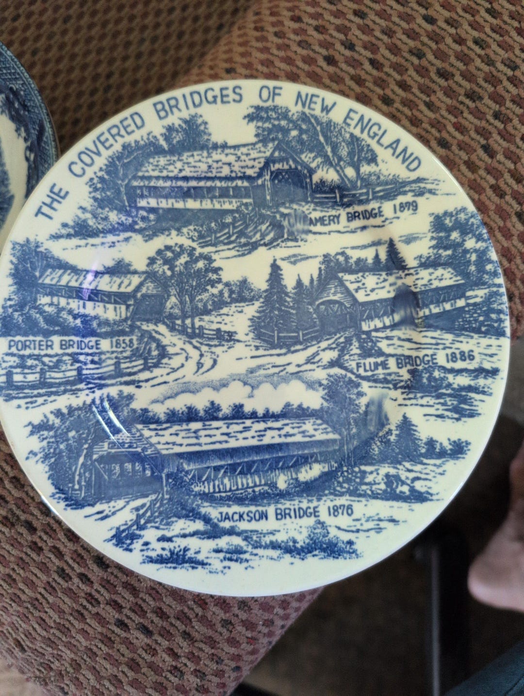 Vintage Plate, Covered Bridges of New England, Free Shipping - Etsy