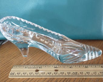 Glass Slipper Shoe Figurine, Lead Crystal, Glass Slipper, Figurine