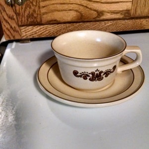 Vintage, Pfaltzgraff, Village Pattern, Set of 4 Cups and Saucers