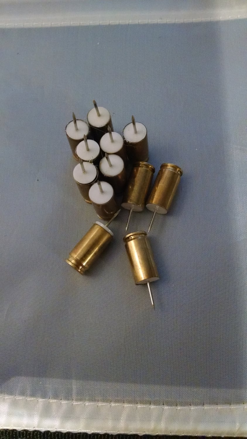 9MM Bullet Push Pins (Pack of 8) - Available in Brass or Nickel –  militaryballs