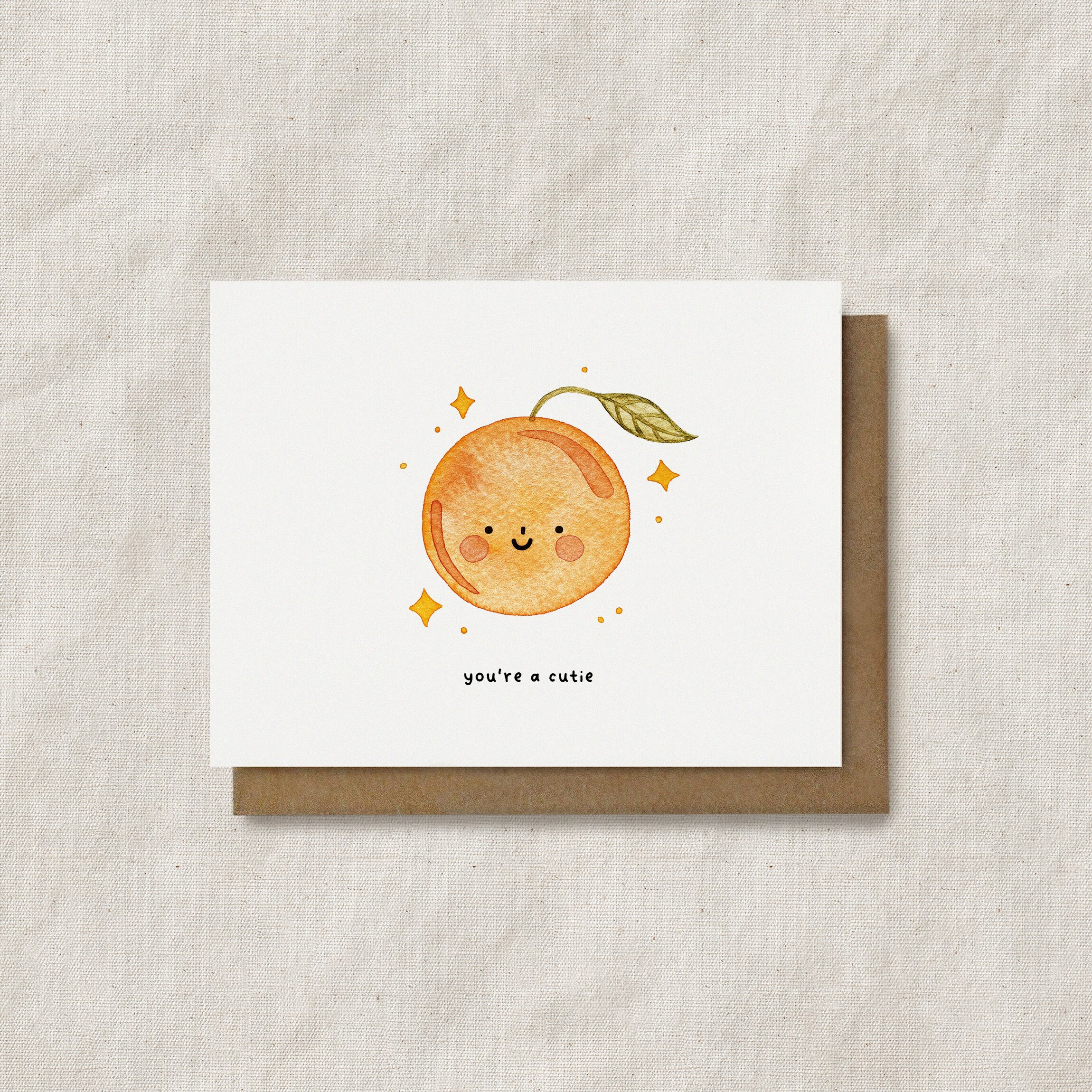 You're a Cutie Orange Clementine Cute Pun Card Love Etsy