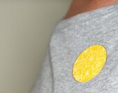 Brooch, yellow brooch, paper jewellery, first anniversary, flower brooch, contemporary jewelry