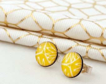 Sterling silver yellow earrings, letterbox gift, deliberately mismatched, paper anniversary gift