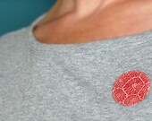 Brooch, red brooch, paper jewellery, first anniversary, flower brooch, contemporary jewelry