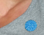 Brooch, blue brooch, paper jewellery, first anniversary, flower brooch, contemporary jewelry