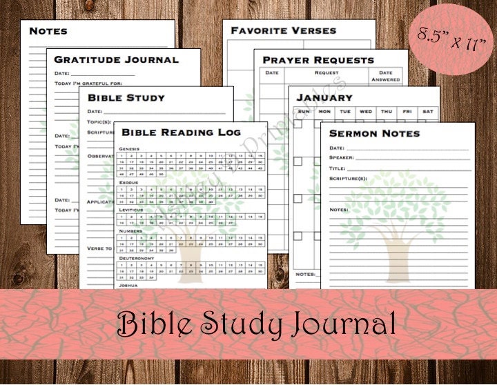 27 Pg Printable Bible Study Journal w/ Bible Reading Log
