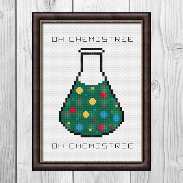 Oh Chemistree Christmas Tree Chemistry Science Cross Stitch Pattern PDF