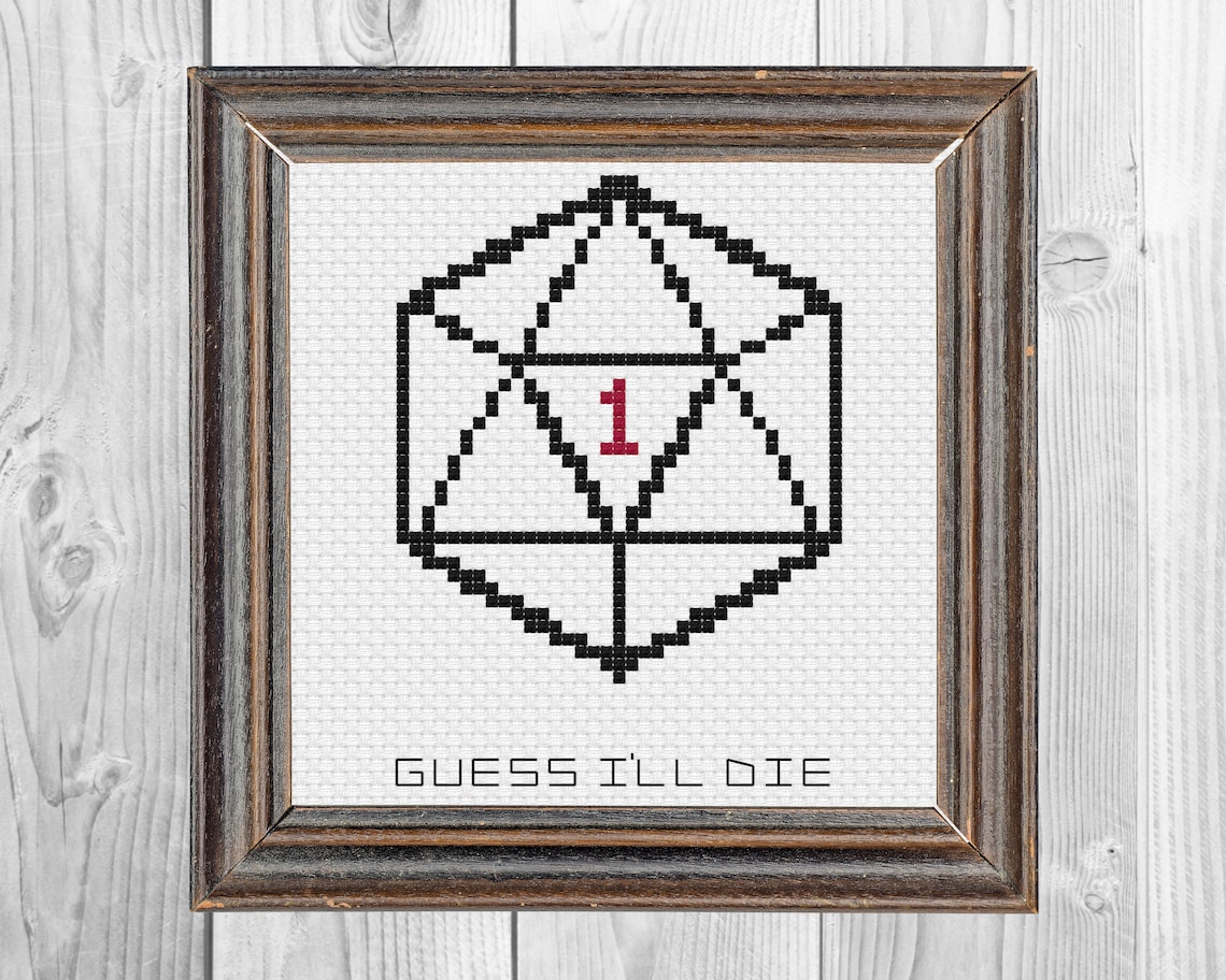 Dungeons and Dragons D20 Dice Nat 1 Cross Stitch PDF Pattern - Etsy