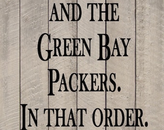 Vince Lombardi God, Family, Packers Football Sports Vertical Quote Vinyl Wall Sticker Decal
