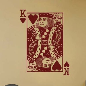 King of Hearts Playing Card Poker Blackjack Vinyl Wall Sticker Decal